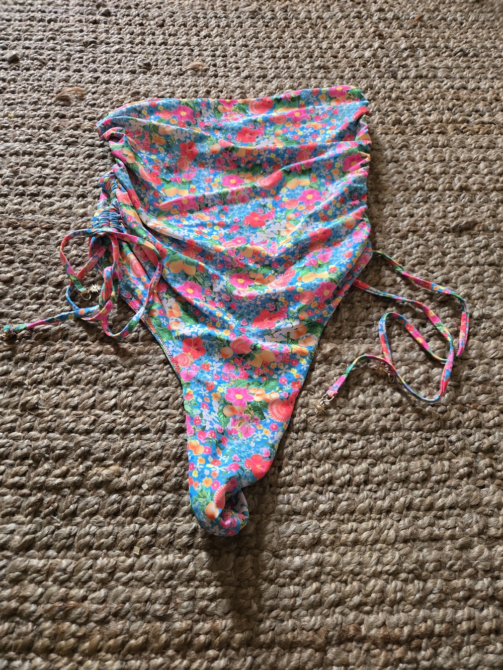 Womens Floral High-Cut Swim Bottoms - Multicolor